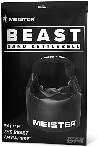 Meister Beast Portable Sandtlebell - Peso do saco de areia macia - 35lb / 15,9kg - preto
