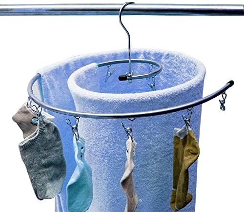 Cabide de secagem em espiral n/c, rack de lavanderia de aço inoxidável não magnético com clipes, roupas de roupa de roupa