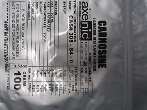 100 gramas de carnosina, L-carnosina, beta-alanil-l-histidina