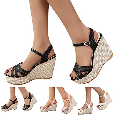 Sandálias para mulheres, feminina tornozelo de tornozelo de tornozelo Gladiador Flip Flip Sandals Casual Plataformas do dedo do pé