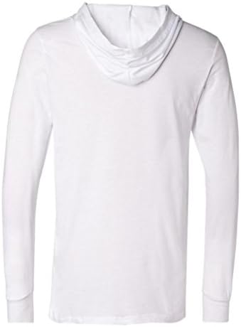 Roupas de ioga para você masculino camiseta de capuz de manga longa leve, branca média branca