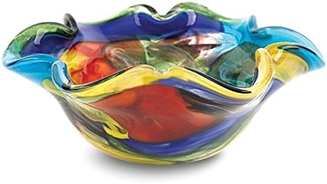 Tigela de vidro artesanal de estilo arco -íris tempestuoso