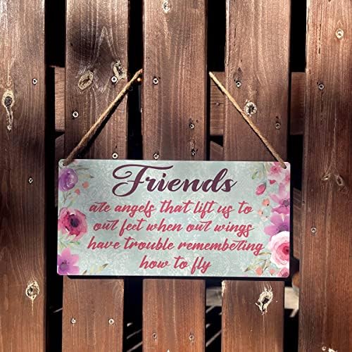 Amizade de amizade, amigos engraçados de fazenda são anjos que nos levantam aos pés de madeira, placa de pendura placa