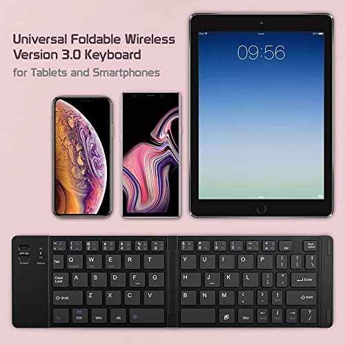 Funciona da Cellet Ultra Slim dobring -Wireless Bluetooth Teclado compatível com o ZTE Maven 3 com Holdstand do telefone - Teclado recarregável de tamanho completo!