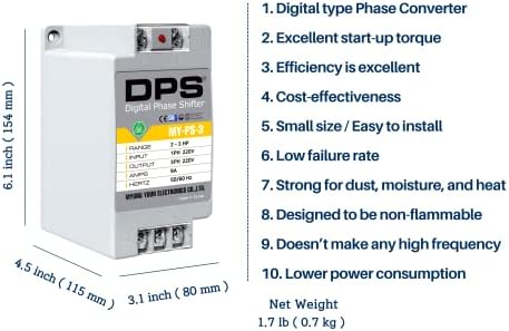 Conversor de fase para 3 fase, modelo My-PS-3, adequado para 2hp 6 amp 200-240V Motor trifas