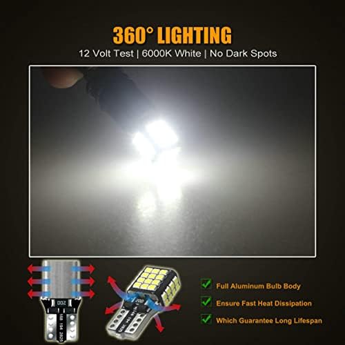 48 LEDs 360 ° Iluminação T10 194 2825 LED BULB BRANCO 6000K 12V Super Brilhante 158 160 168 175 W5W 168Na 194na Substituição