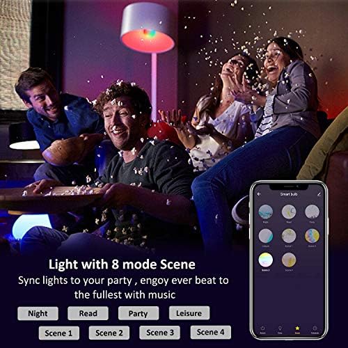 Lâmpada inteligente lâmpada wifi lâmpada LED multicolorida compatível com Alexa, Google Home Assistant, A19 E26 RGB Color Alwar