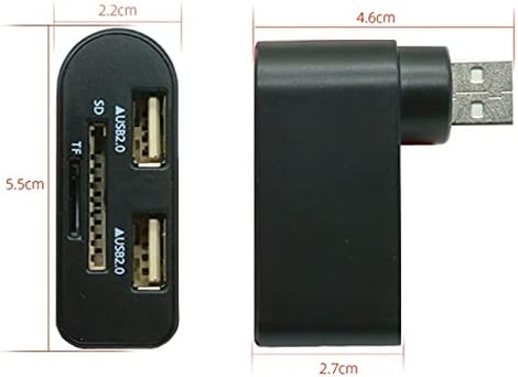 HGVVNM USB Hub 2.0 SD TF Card Reader Adaptador interface de energia Power Interface leitor de cartão USB para laptop de computador PC