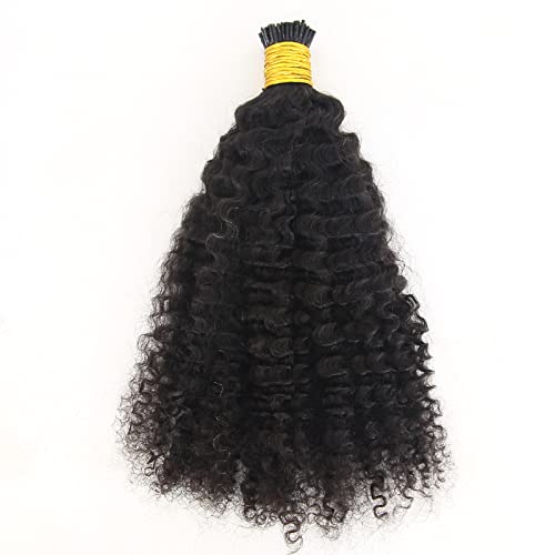 Cabelo em zigue -zague Afro Curly I Tip Extensões de cabelo brasileiro Cabelo humano virgem 1g/fita 100g 3b 3c Cabelo de ponta de palito fácil