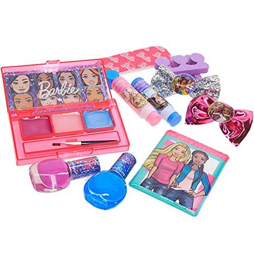 Barbie - Townley Girl 15 PCS Makeup Requed Backpack Gift Cosmetic Set com espelho inclui brilho labial, esmalte, arco de cabelo e muito mais! Para garotas infantis, com mais de 3 anos de idade, perfeitas para festas, festas do pijama e reformas