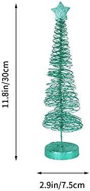 ABAODAM MINI FORRO DE FERRO DE FIXO DE CHORE Árvore da área de trabalho da área de trabalho com cinco pontas de estacionamento portátil de mesa de Natal portáteis decoração de árvore de natal