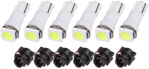 CCIYU 6X CAR T5 5050 1SMD CLAWGE Xenônio Branco de lâmpadas LED de lâmpadas LED Lâmpadas Lâmpadas de painel de cluster Lâmpada de traço