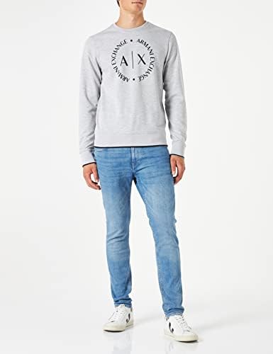 A | X Armani Exchange Moletom de manga longa masculina com grande logotipo