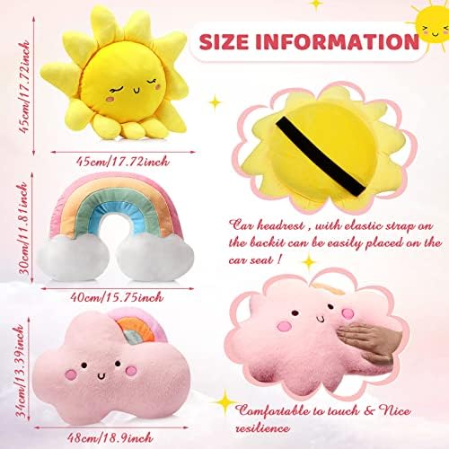 Na nuvem Rainbow Sun Moon Star Fillow 3 PCs Berçário de berçário Pillows Kids Kids Chopset Chopção Crianças de pelúcia macia para