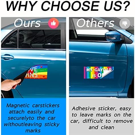 10 PCS Decalques de pára -choque magnéticos Decalques de carro engraçado Rainbow Bumper Adteners Greaters de carros engraçados coloridos