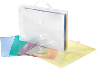 Caixa transparente com envelopes pp a4quer, cores variadas, pacote de 25