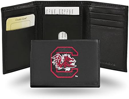 Rico Industries NCAA Carolina do Sul Gamecocks bordados na carteira de couro genuíno 3,25 x 4,25 - Slim