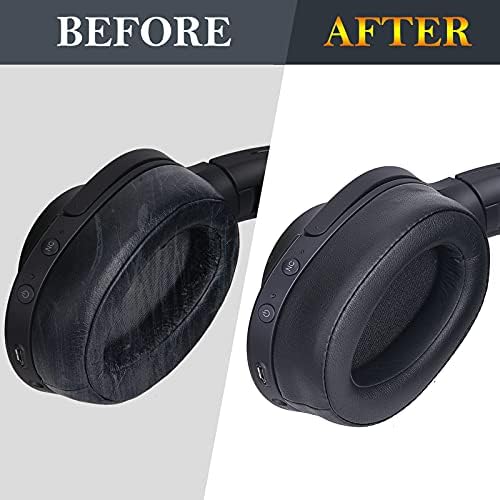 Substituição de almofadas para as orelhas da Soulwit, Earpads compatíveis com Sony WH-H900N & MDR 100ABN Ruído cancelando fones de ouvido-Black