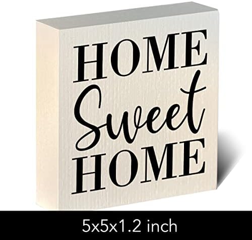 Home Sweet Home Artwork Caixa de madeira Signo Rússico Fazenda Placa de Bloco de Madeira 5 x 5 polegadas Casa Decoração