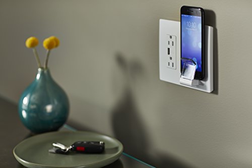 Legrand Radiant Decorator Rocker Outlet com carregador de telefone sem fio e porta USB, branco