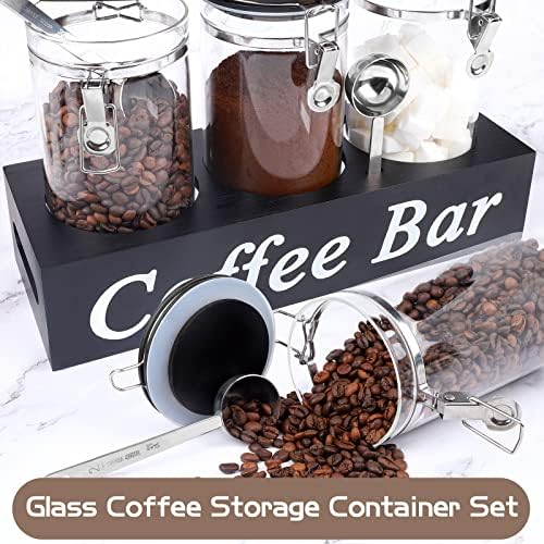 Wytaohzl 3pcs recipientes de café de vidro com prateleira 3x54oz de cafeteira aeronaves de capa de café com preços de