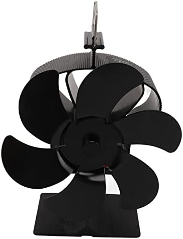 Ventilador de lareira não elétrica do CCBUY, fogão a calor economia de energia baixa ruído 6 preto para sala de estar