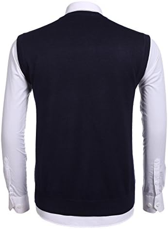 Coofandy masculino masculino V Sweater de pulôver pesco