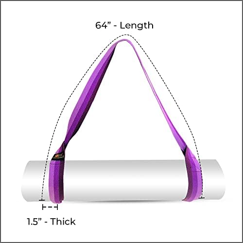 Cinta de tapete de ioga samadhaan para transportar, estilingue por suporte de tapete ajustável com alongamento de textura grossa, durável