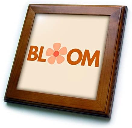 Imagem 3drose de uma flor com texto de flor - telhas emolduradas