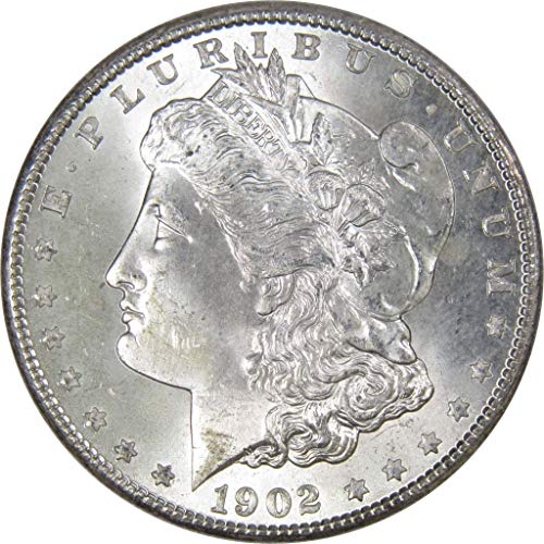 1902 o Morgan Dollar Bu Choice Uncirculou Mint State de 90% de prata $ 1 moeda