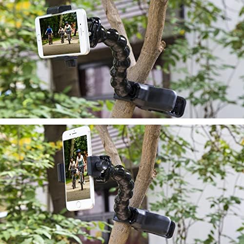 Suptig Phone Holder Desk Gósoneck Montagem, clipe de grampo de telefone celular para poste, suporte para celular, compatível para iPhone