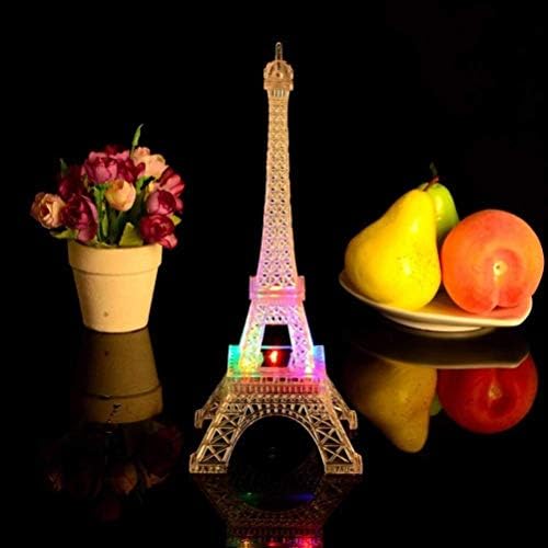 Mobestech colorido Eiffel Tower Night Light, 7 cores Lâmpada de lâmpada LED Paris estilo acrílico Decoração Presente, 2,36 D x 2,36 W x 5,12 h