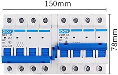 1pcs 4p+4p transferência manual interruptor MTS Dual Power Mini Interlig-Block Disjuntor 400V AC 6A-63A 50/60Hz