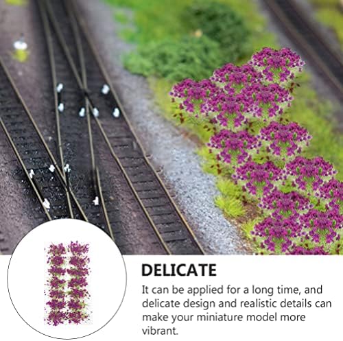Modelo de ornamento de trens treina miniaturas de cluster de flor flor: 2 caixas tufos de grama estática diy para trens