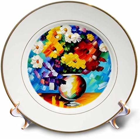 3drose bando de flores em uma tigela de cerâmica na mesa. Presente colorido legal - pratos