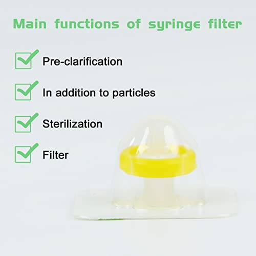 Filtro de seringa estéril, filtração hidrofílica MCE, tamanho de poro de 0,22um, diâmetro da membrana de 13 mm, membrana