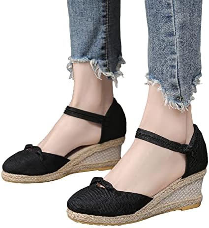 Sandálias de cunha feminina moda de verão sandálias respiráveis ​​sandálias de dedão de dedão de pé de caminhada para