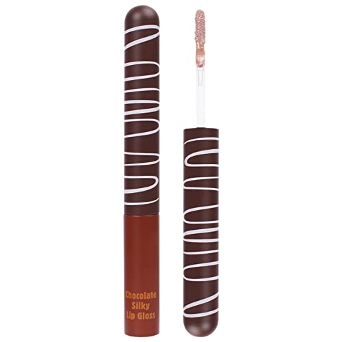 Xiahium Lip Gloss with Stoppers Glato de chocolate Hidratante hidratante hidratante hidratante não pegajoso e efeito