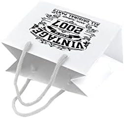 Roupas arrumadas BAG ROUS DE 16º aniversário sacos de presente - Paper branco com alças de corda - Bolsa de presente ecológica
