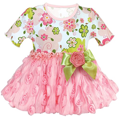 Stephan Baby Flor Swirly Flow Chiffon Rosette-Skirted Top e Frelous Cover, 6 a 12 meses