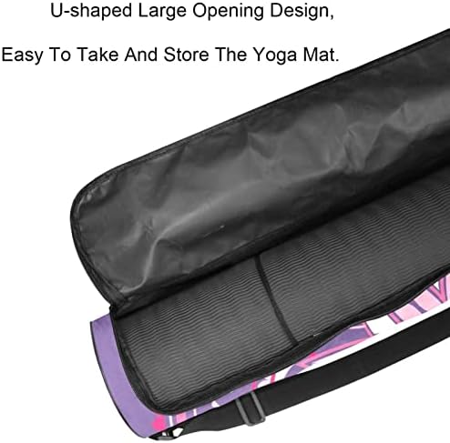 Purple Mandala Yoga Mat Bacs Full-Zip Yoga Carry Bag for Mulher Men, Exercício de ioga transportadora de tapa com cinta ajustável