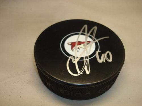 Anthony Duclair assinou o Arizona Coyotes Hockey Puck autografado 1C - Pucks autografados da NHL