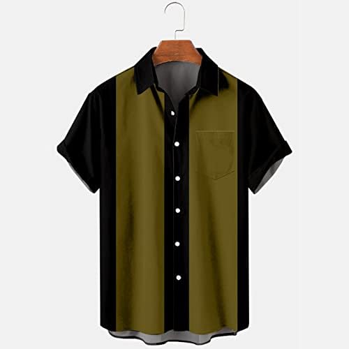 Camisas de boliche de bifuton para homens, camisas havaianas para homens em forma de manga curta de manga curta camisas havaianas lapela as camisas