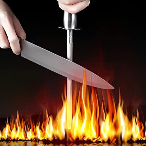 Luxshiny aprimoramento de aço de aço de faca de faca haste Profissional Aço de afiação para a haste de afiar da faca de chef