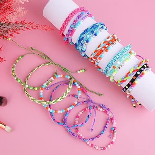 24 peças surfistas de amizade pulseira de pulseira artesanal de pulseiras trançadas jóias de pulseiras boho ajustáveis ​​para mulheres adolescentes