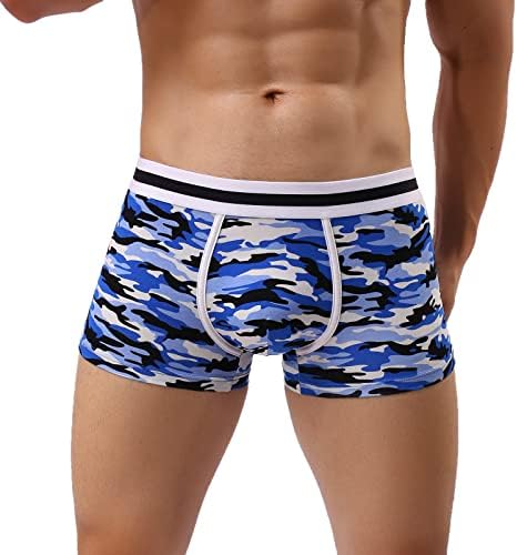 Roupa íntima masculina de tronco masculino Casual Casual Camuflagem Sólida calcinha calça de algodão calcinha confortável boxers