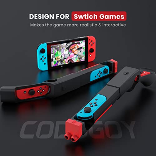 Codegoy Shooting Game Gun Controller Compatível com Switch/Switch OLED Joy-Con, controlador de movimento de alcance para a mão para jogos de caça a atiradores Nintendo Switch