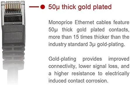 MONOPRICE FLEXBOOT CAT6 Ethernet Patch Cabo - Network Cord - RJ45, encalhado, 550MHz, UTP, fio de cobre nua puro, 24AWG, 5 pés,
