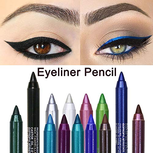 3 PCs Pen Blue Tyeliner caneta impermeabilizada com delineador fosco/brilho de delineador metálico Lápis Shimmer Highlighter