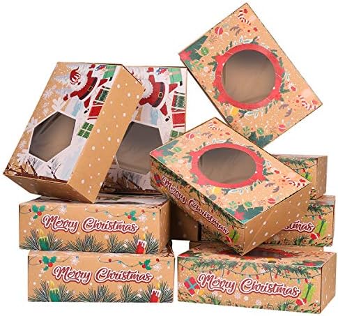 Caixas de biscoitos de Natal 12pcs 12pcs com caixas de tratamento de Natal de férias de janela